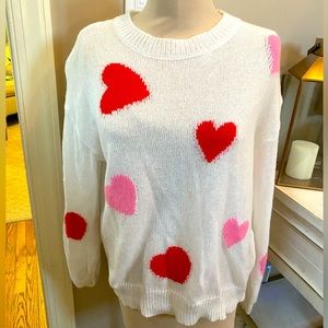 Boutique heart sweater- like new! size L